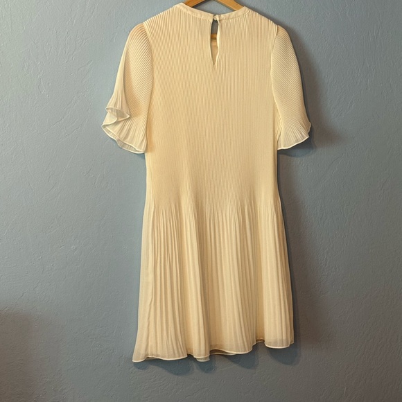 💕 Naked Zebra Cream Pleated Midi Dress with Flutter Sleeves 💕 3/$30 SALE! - Picture 3 of 4